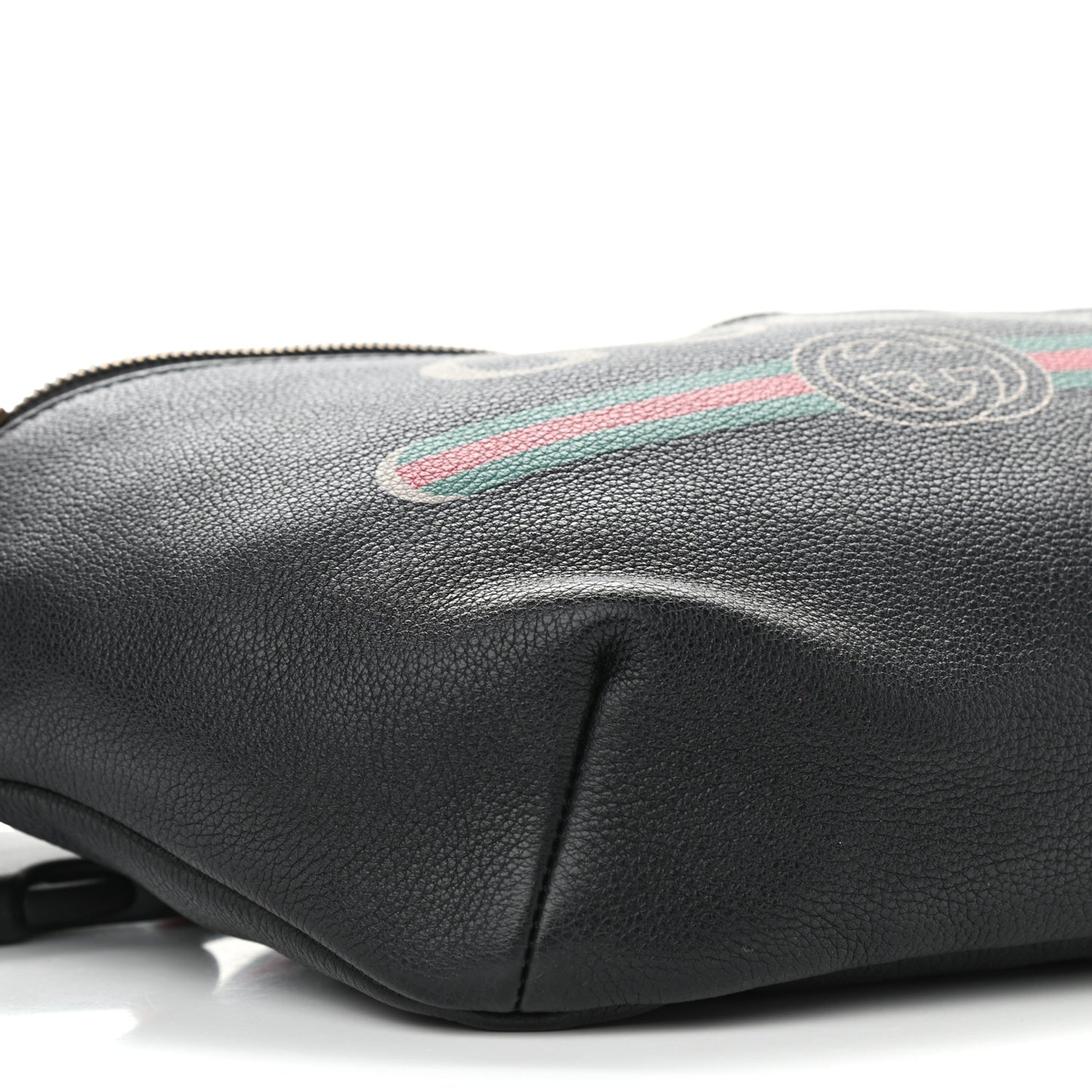 Grained Calfskin Logo Belt Bag Black