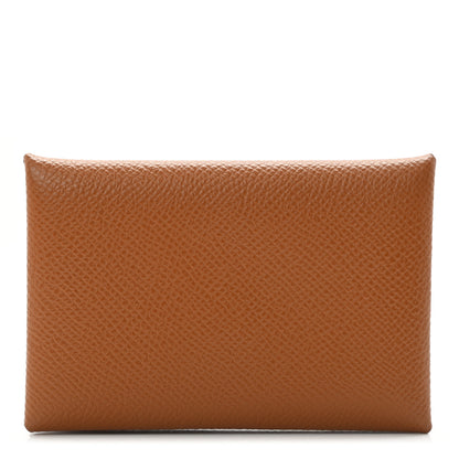 Hermes Epsom Calvi Card Case Gold 1 of 7