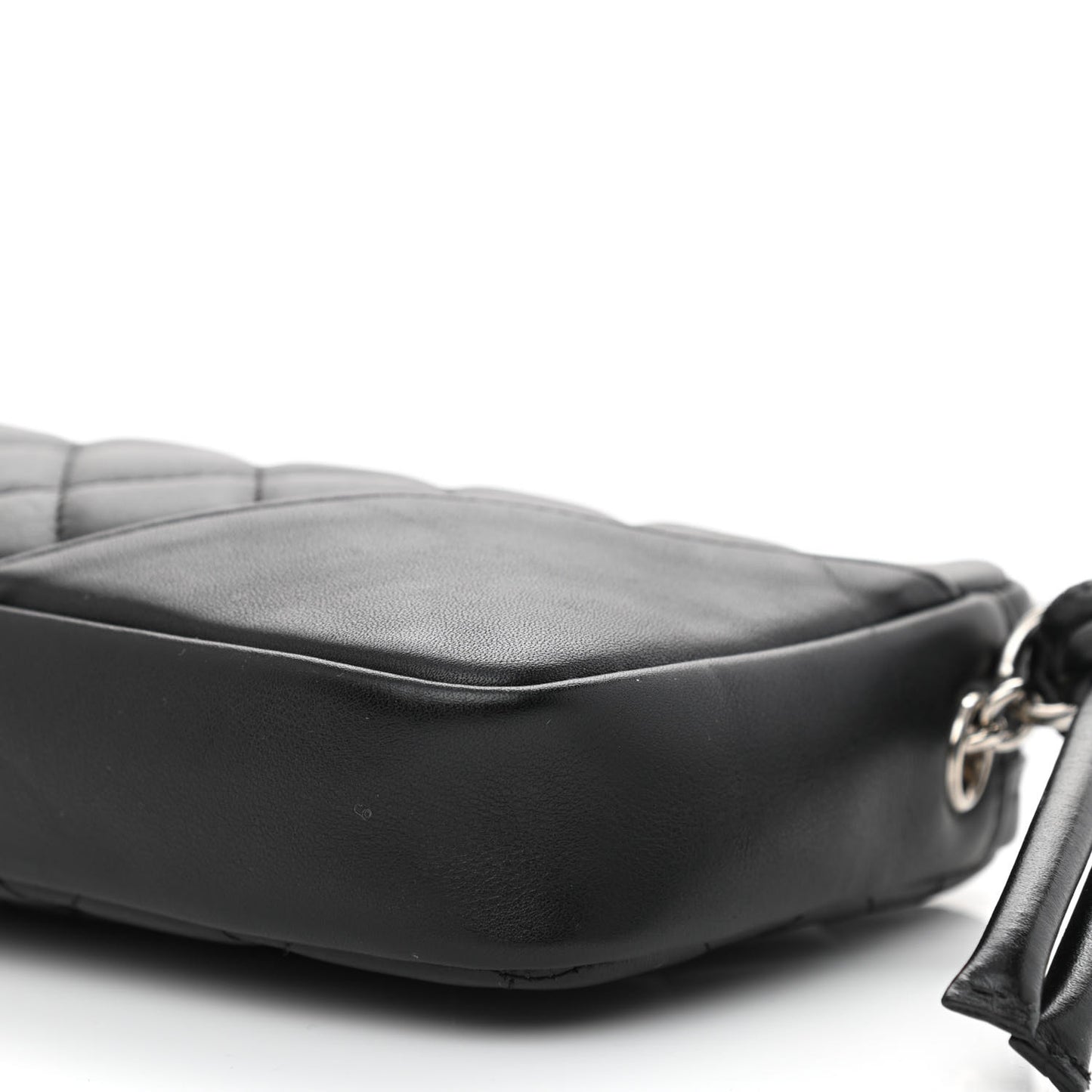 Calfskin Quilted Cambon Pochette Black White