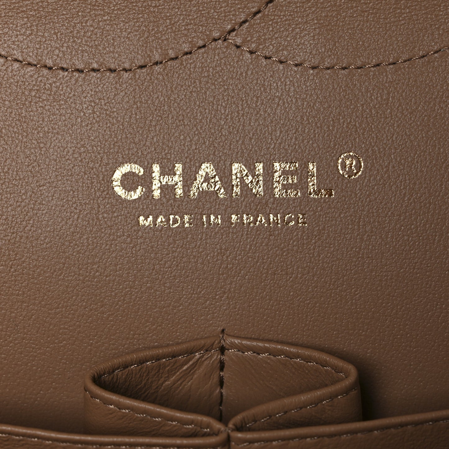 Lambskin Quilted Jumbo Double Flap Dark Beige