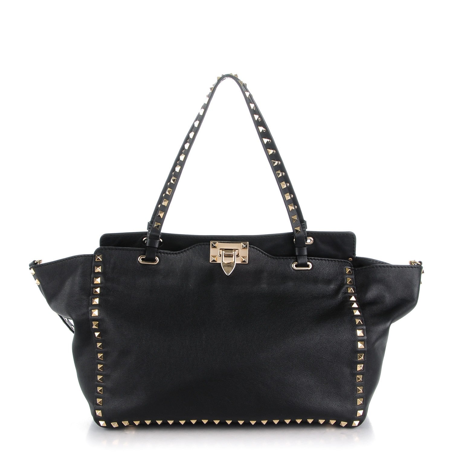 Valentino Garavani Vitello Medium Rockstud Tote Black 1 of 11