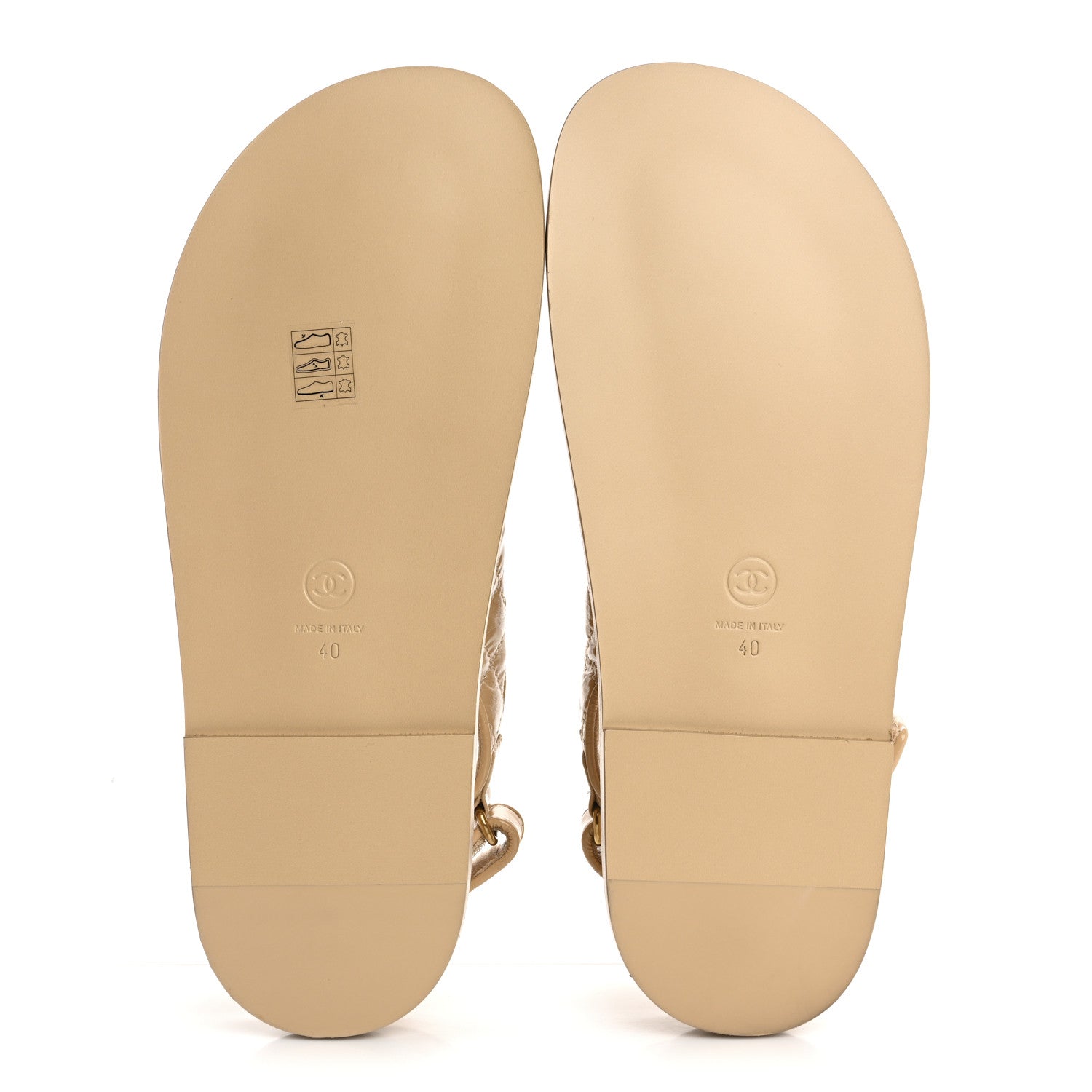 Chanel Crumpled Shiny Lambskin Velcro Dad Sandals 40 Beige 6 of 10