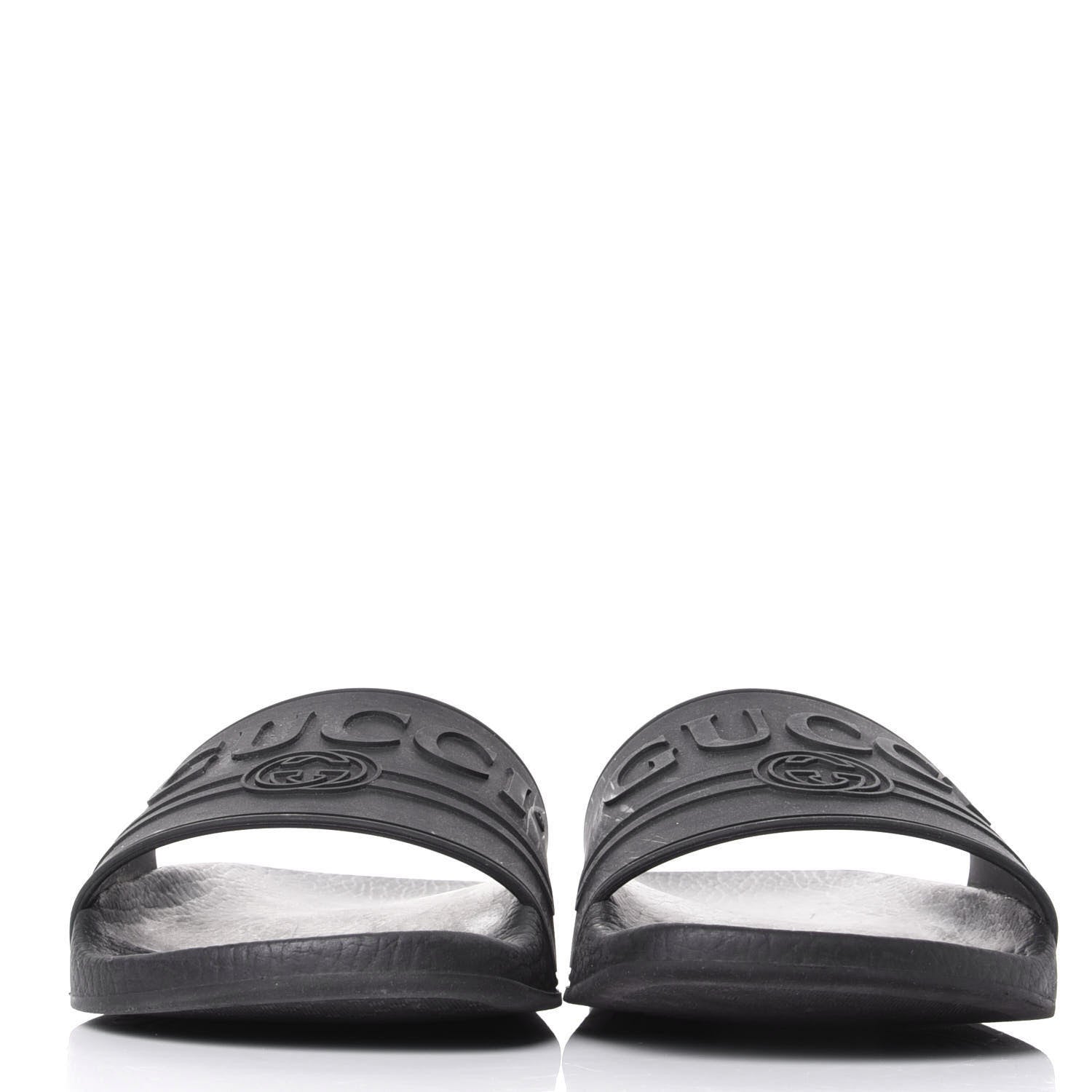 Gucci Rubber Womens Logo Slide Sandals 39 Black 2 of 10