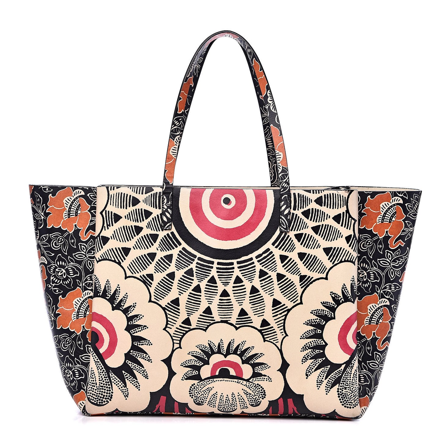 Vitello Mime Covered Tote Green Raspberry