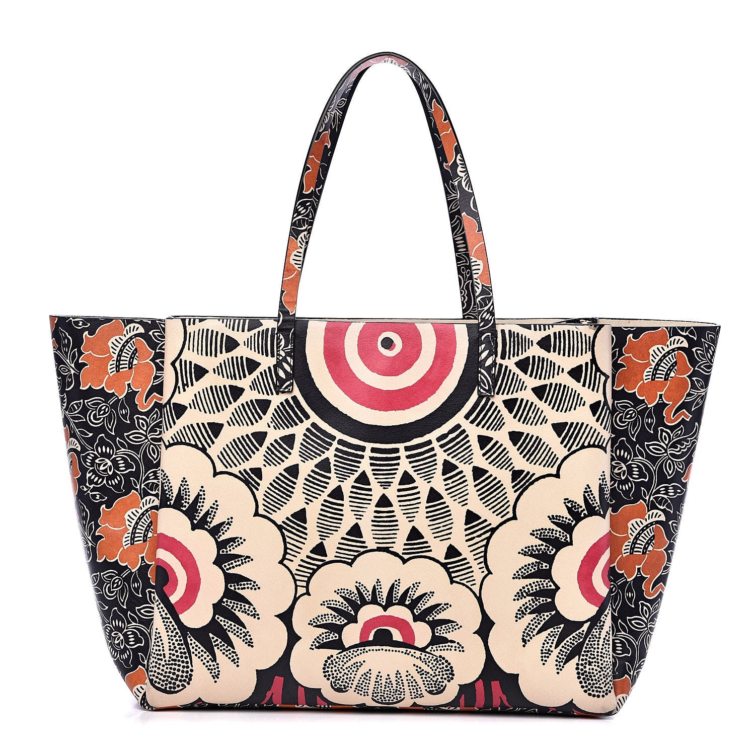 Valentino Garavani Vitello Mime Covered Tote Green Raspberry 1 of 13