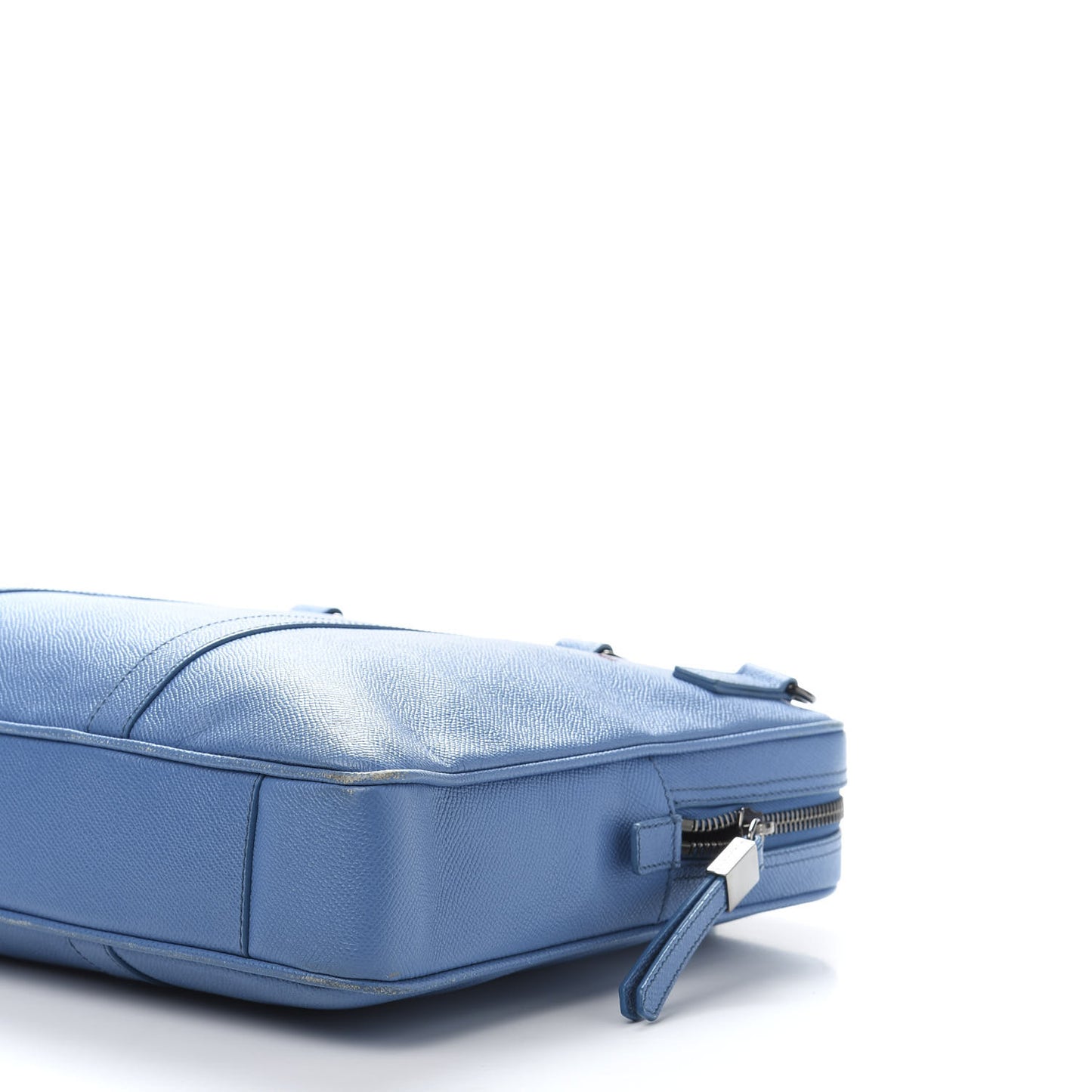 Grainy Calfskin Small Newberg Briefcase Blue