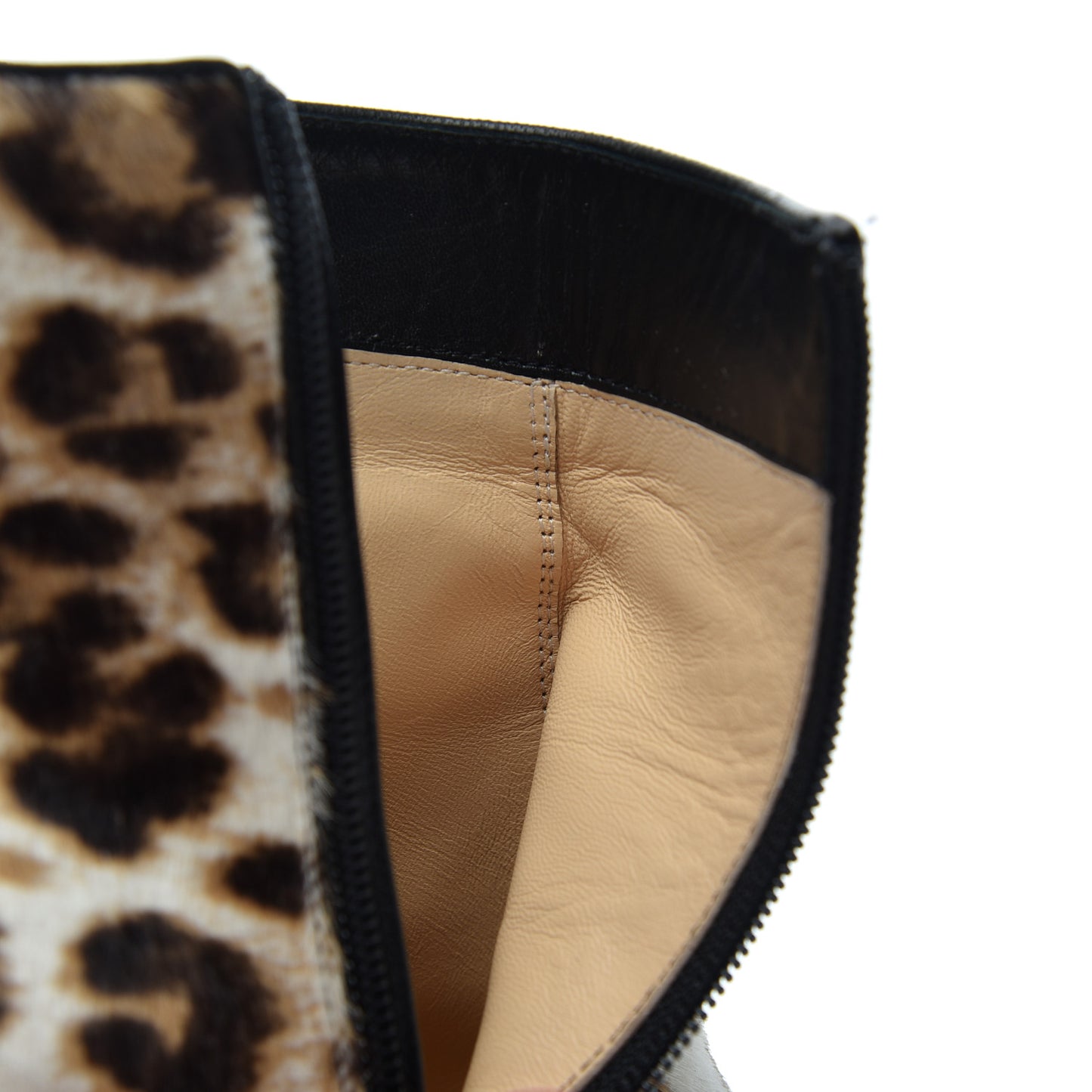 Pony Hair Leopard Turela 55 Ankle Boots 37.5 Black White