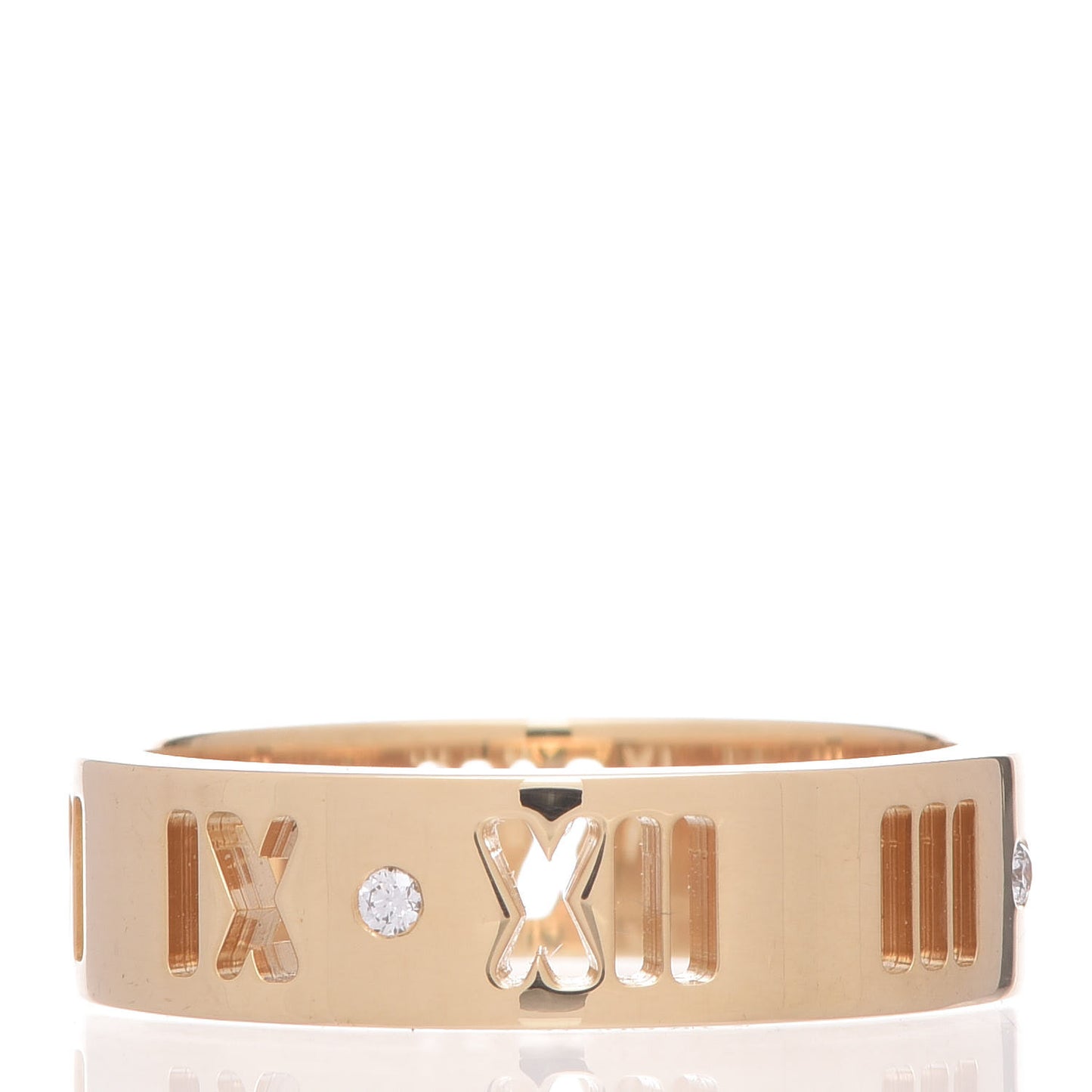 18K Yellow Gold Diamond Atlas Pierced Ring 50 5.25