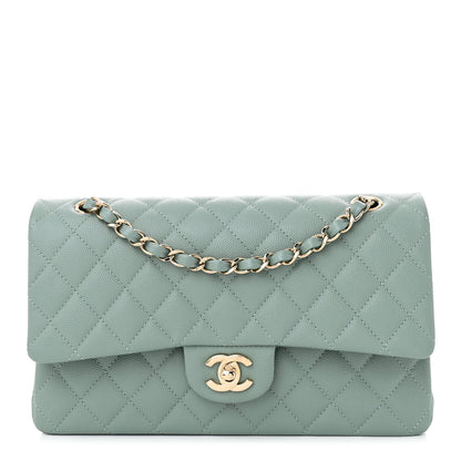 Chanel Caviar Quilted Medium Double Flap Light Blue 1 of 11