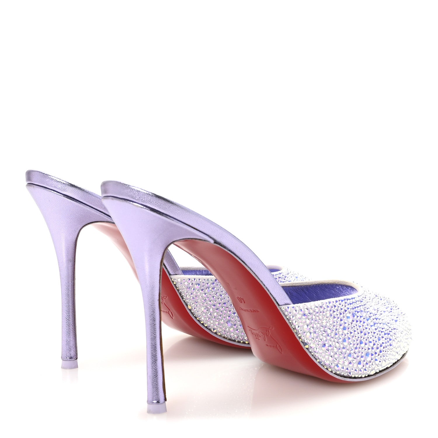 Christian Louboutin Suede Crystal Strass Me Dolly 100 Sandals 40 Lilac 5 of 9