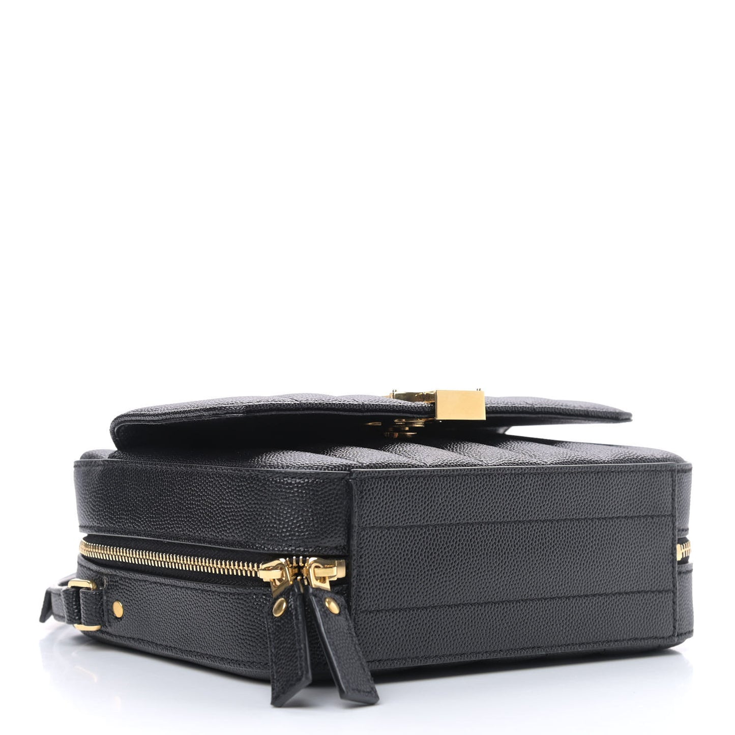Grained De Poudre Matelasse Monogram Vicky Camera Bag Black