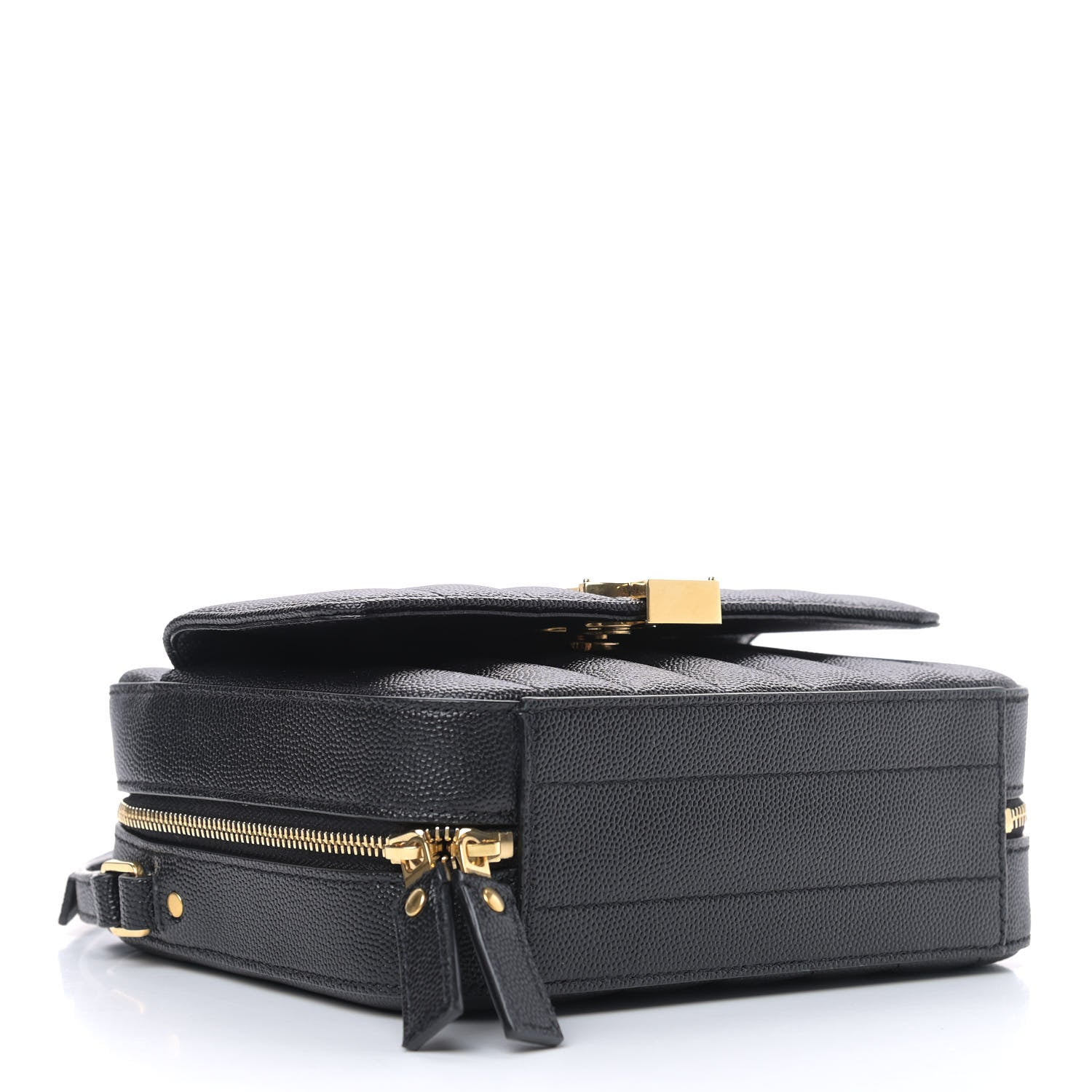 Saint Laurent Grained De Poudre Matelasse Monogram Vicky Camera Bag Black 3 of 7