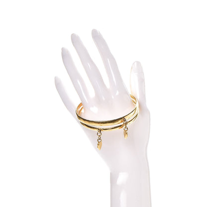 Chanel Metal Heart CC Bangle Bracelets Set of 2 Gold 2 of 4