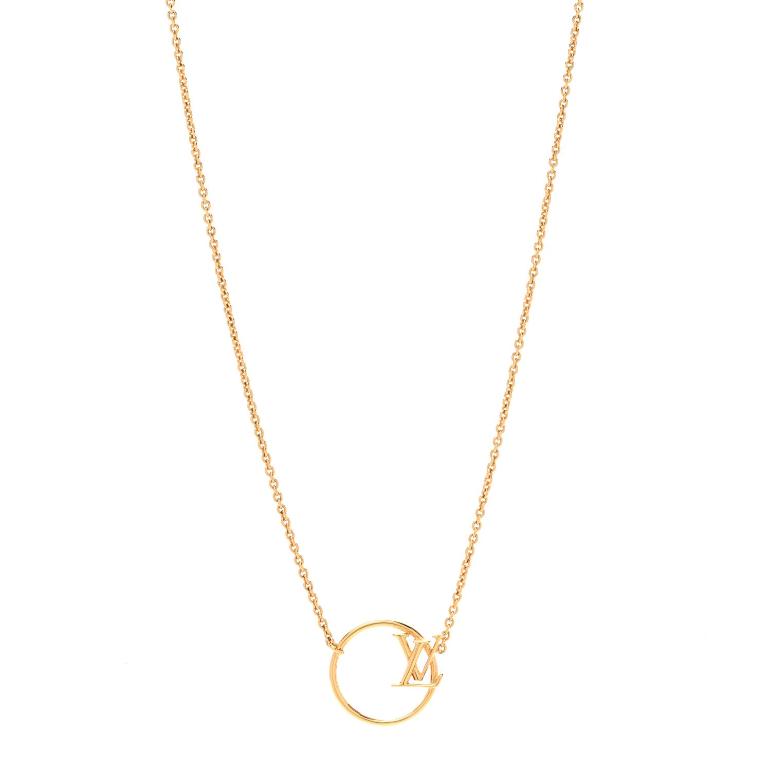 Louis Vuitton Metal LV Eclipse Necklace Gold 1 of 4