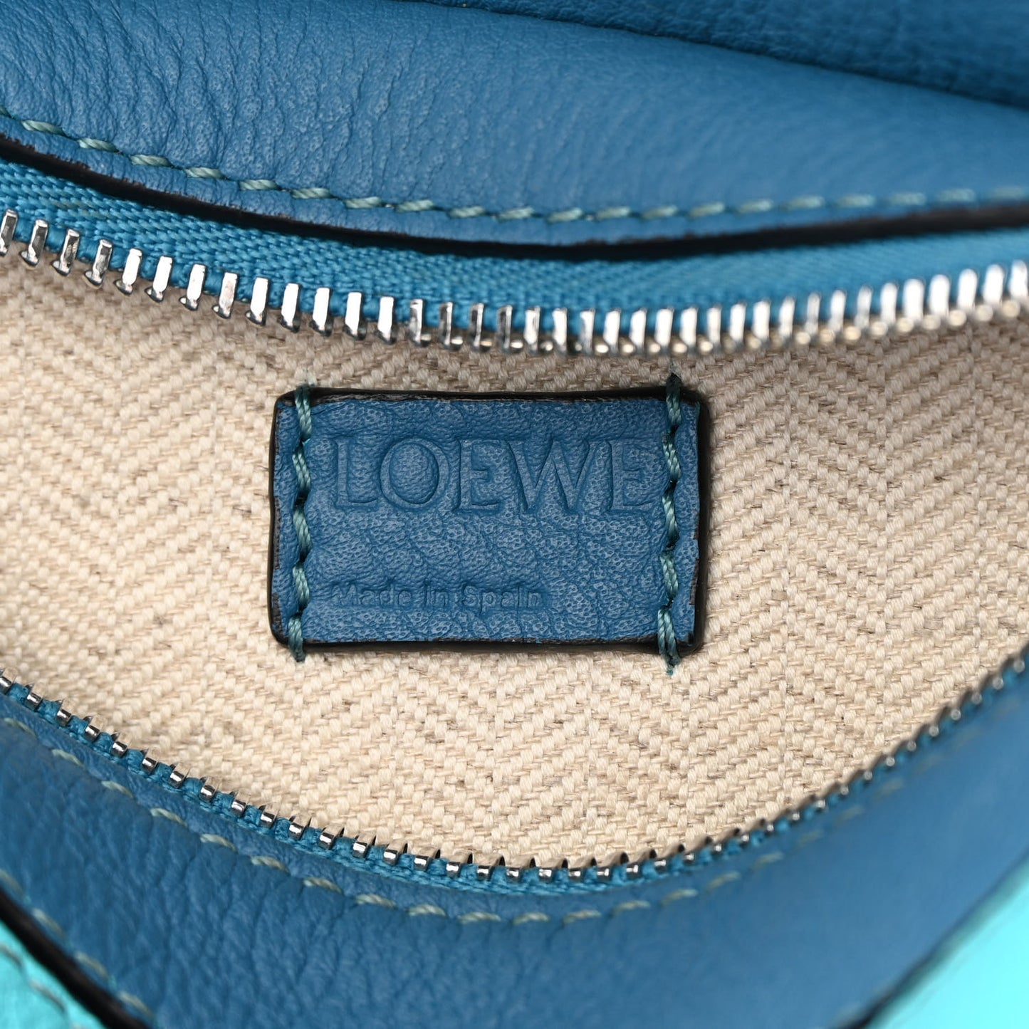 Calfskin Mini Puzzle Bag Dark Lagoon Black