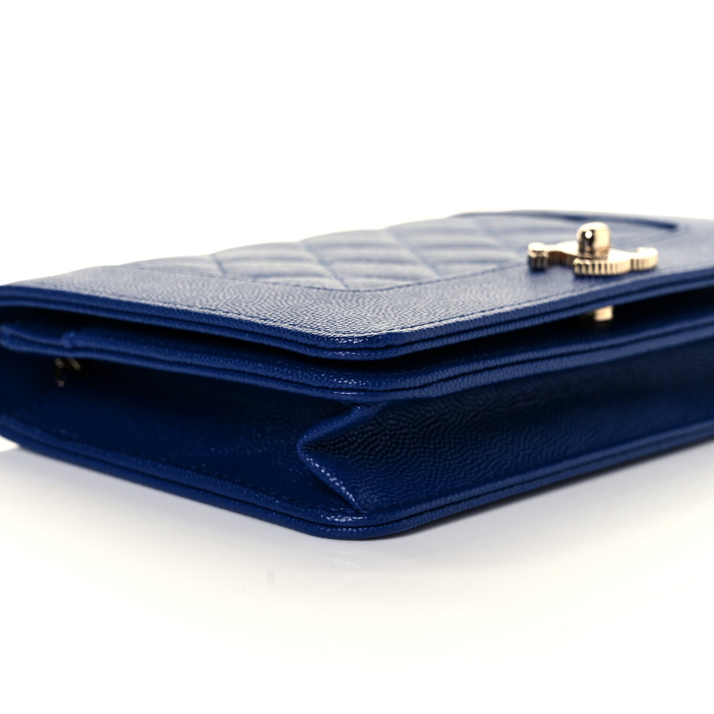 Caviar Quilted Vintage Mademoiselle Wallet On Chain WOC Blue