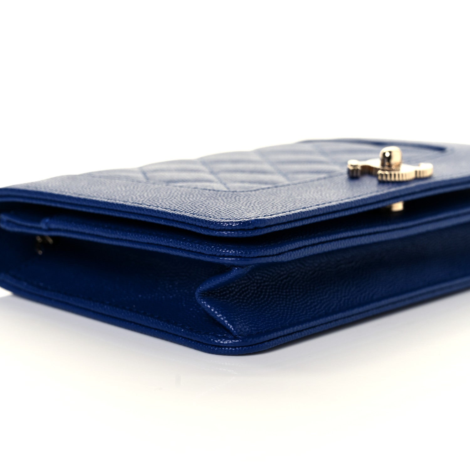 Chanel Caviar Quilted Vintage Mademoiselle Wallet On Chain WOC Blue 9 of 10