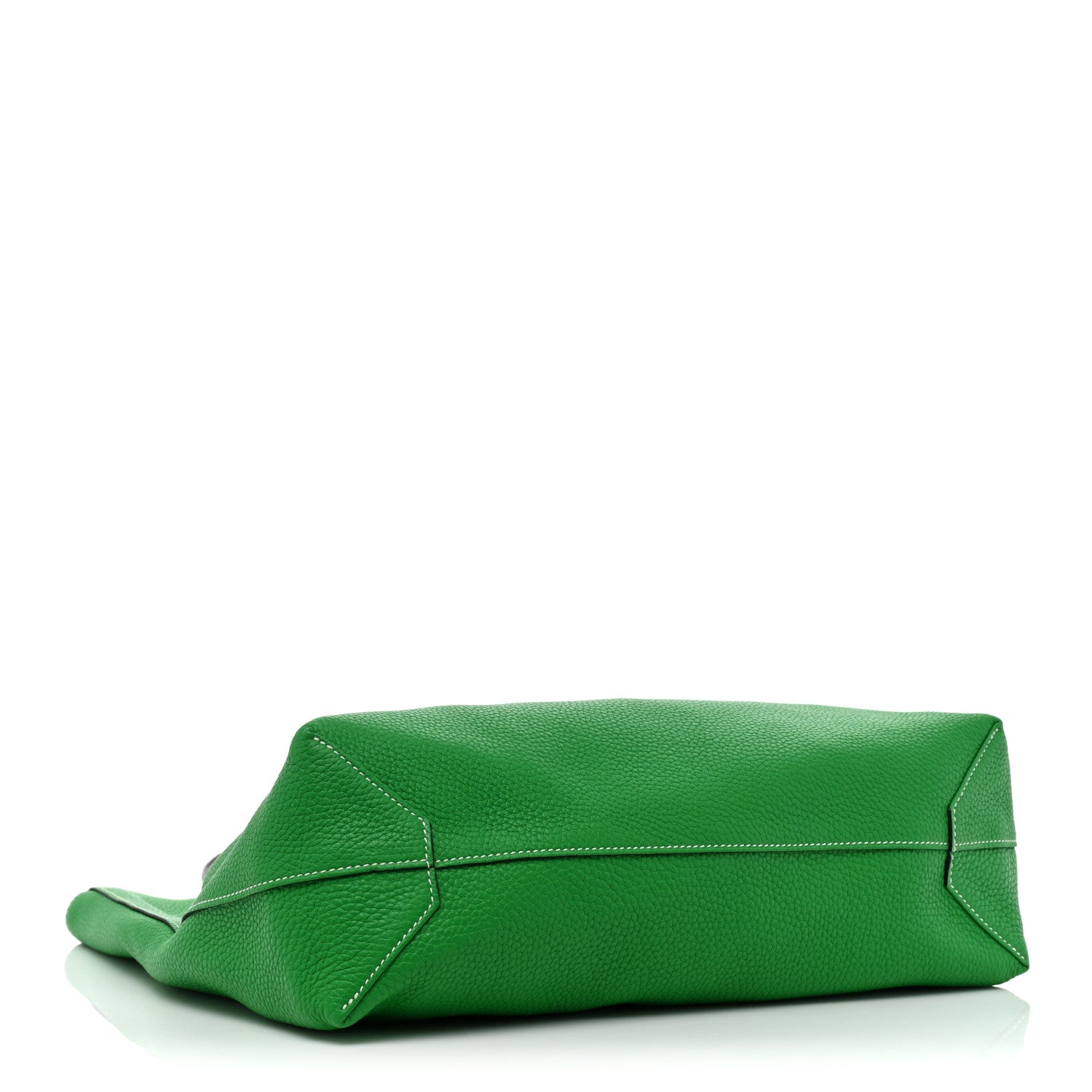 Hermes Taurillon Clemence Double Sens 45 Reversible Tote Vert De Gris Bamboo 6 of 11