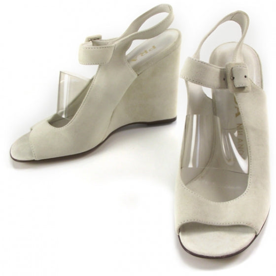 Suede Platform Wedge Sandals 38.5