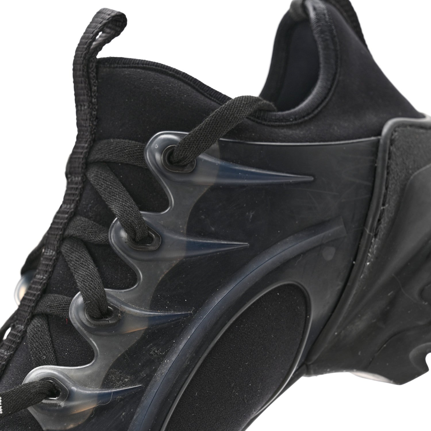 Christian Dior Neoprene Rubber Womens D-Connect Sneakers 36 Black 10 of 14