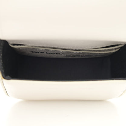 Off-White Saffiano Striped Baby Flap White Black 5 of 11