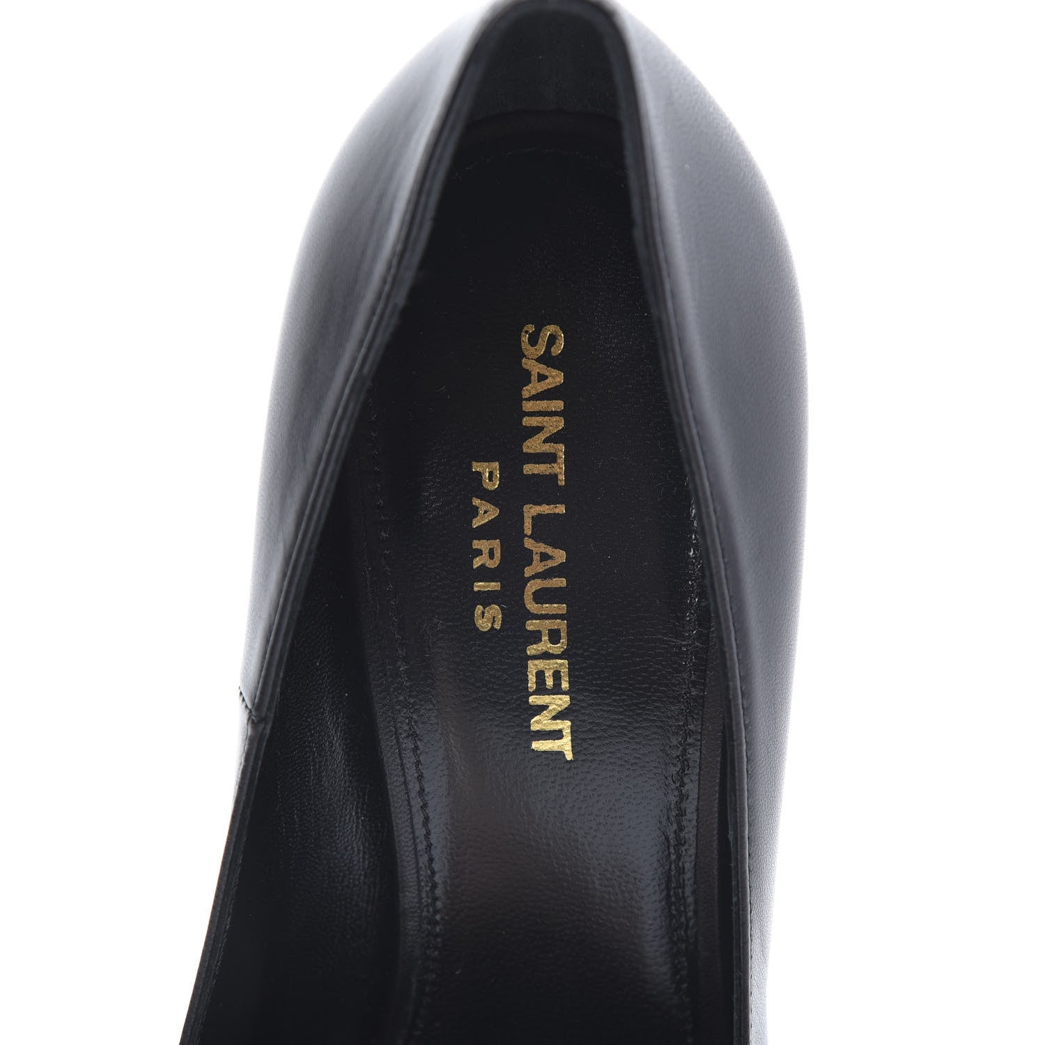 Saint Laurent Calfskin Opyum 110 Pumps 38 Black Gold 6 of 10