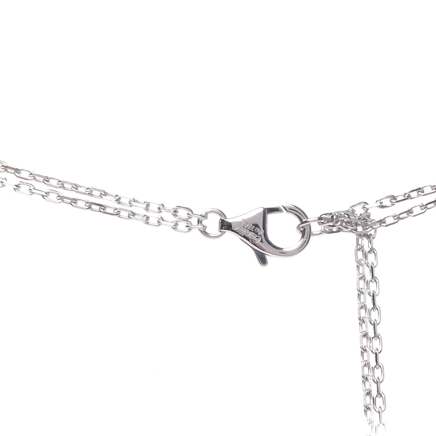 18K White Gold Ceramic Diamond Three Ring LOVE Necklace