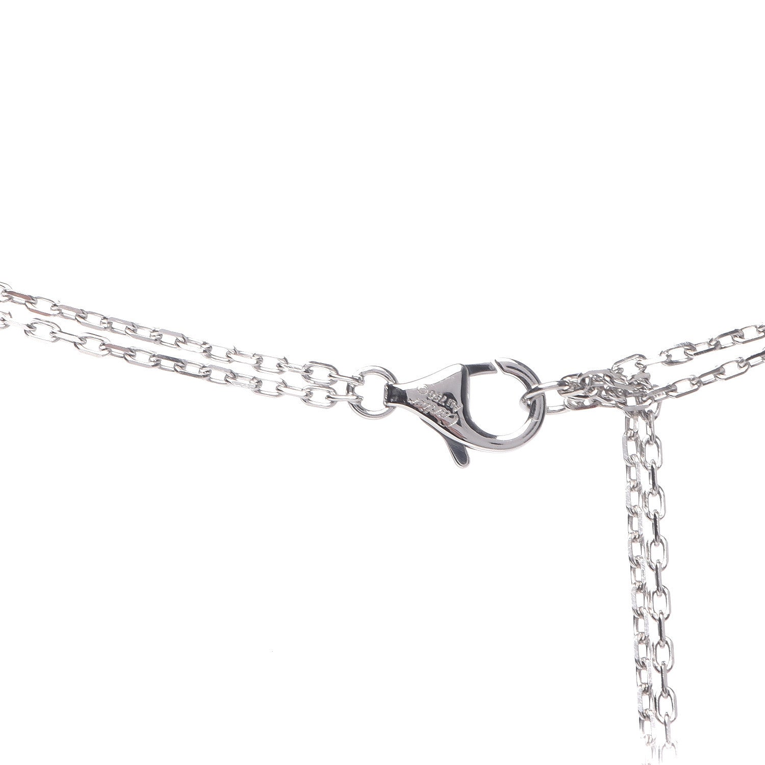 Cartier 18K White Gold Ceramic Diamond Three Ring LOVE Necklace 7 of 8