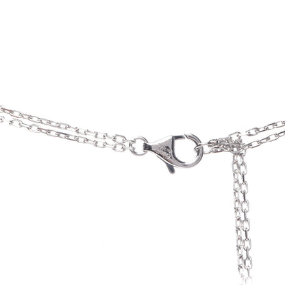 Cartier 18K White Gold Ceramic Diamond Three Ring LOVE Necklace 7 of 8