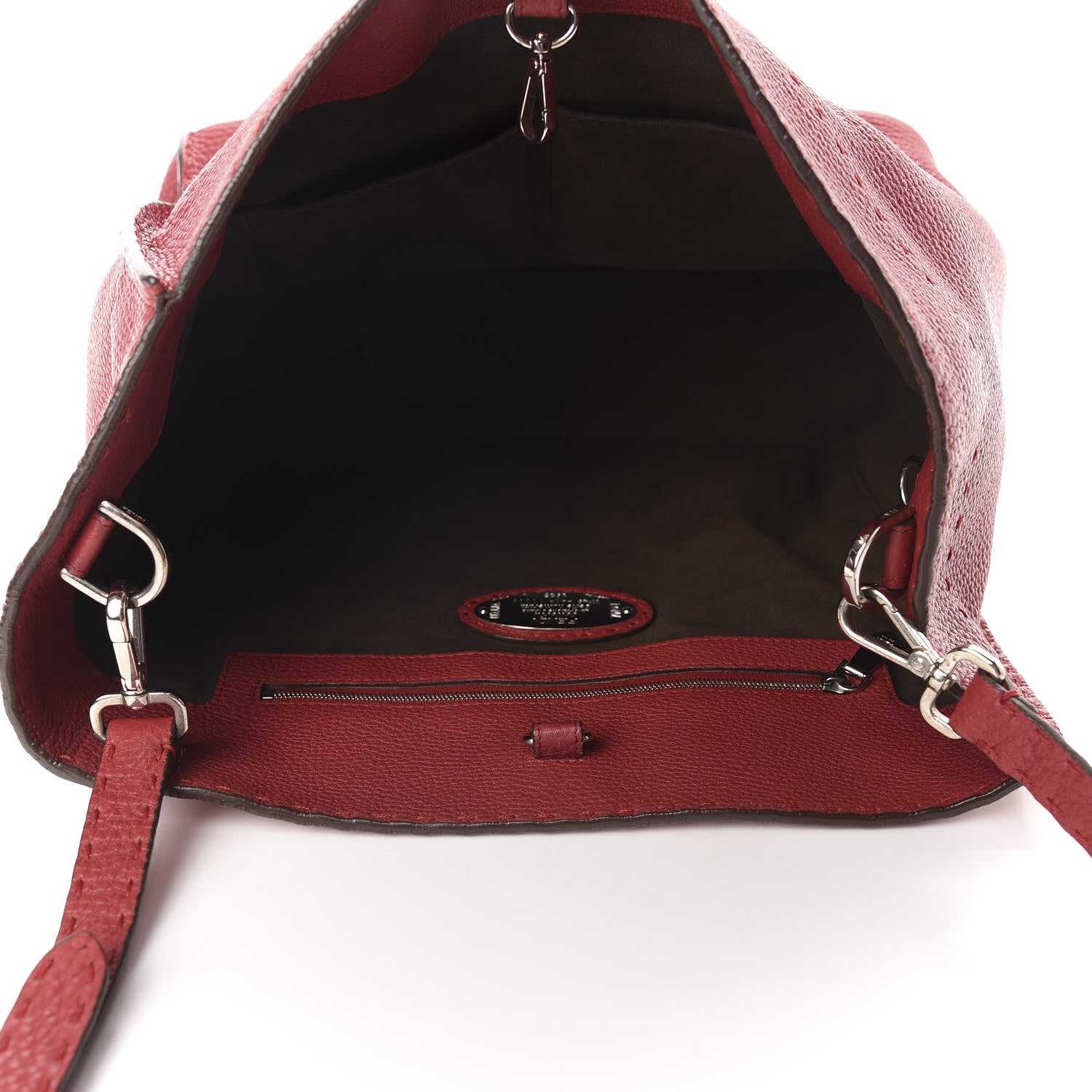 Fendi Cuoio Romano Selleria Large Anna Bucket Bag Rosso 5 of 11