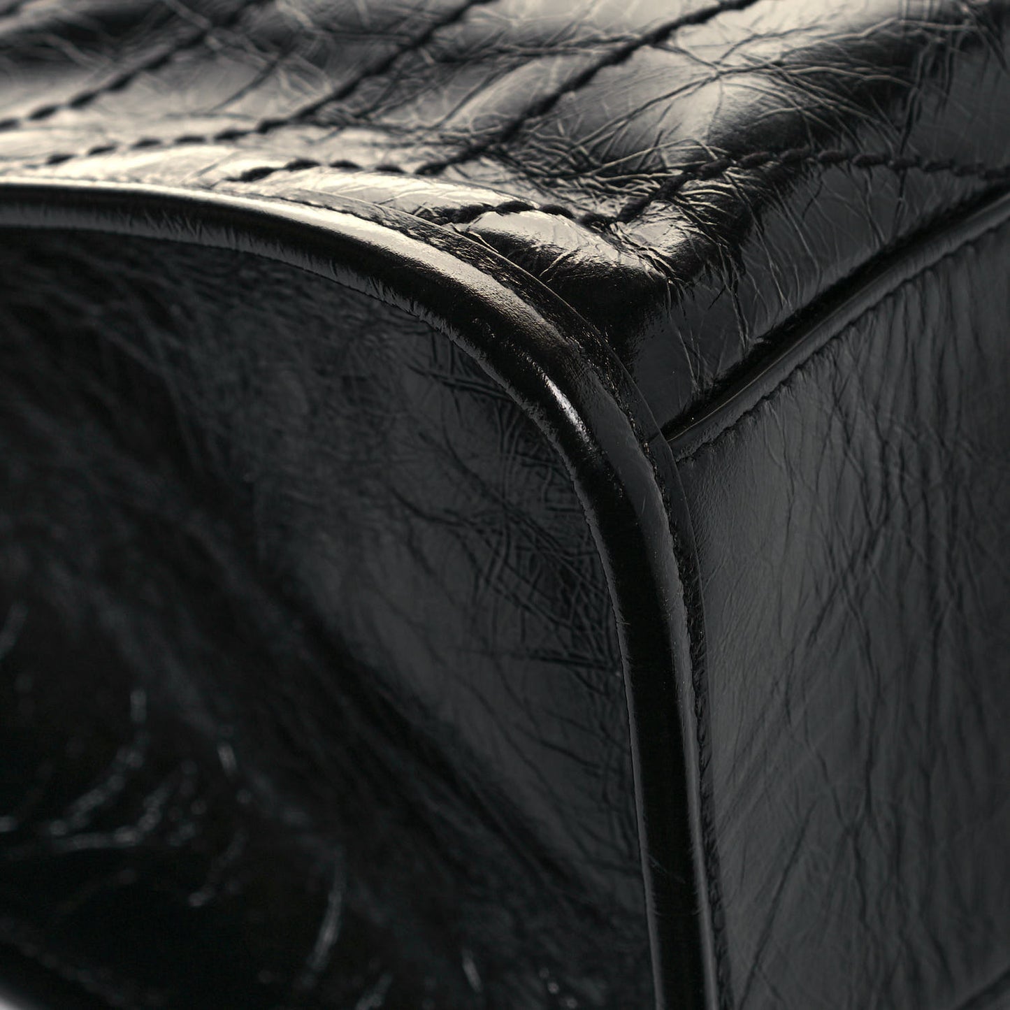 Crinkled Calfskin Matelasse Monogram Niki Shoulder Bag Black