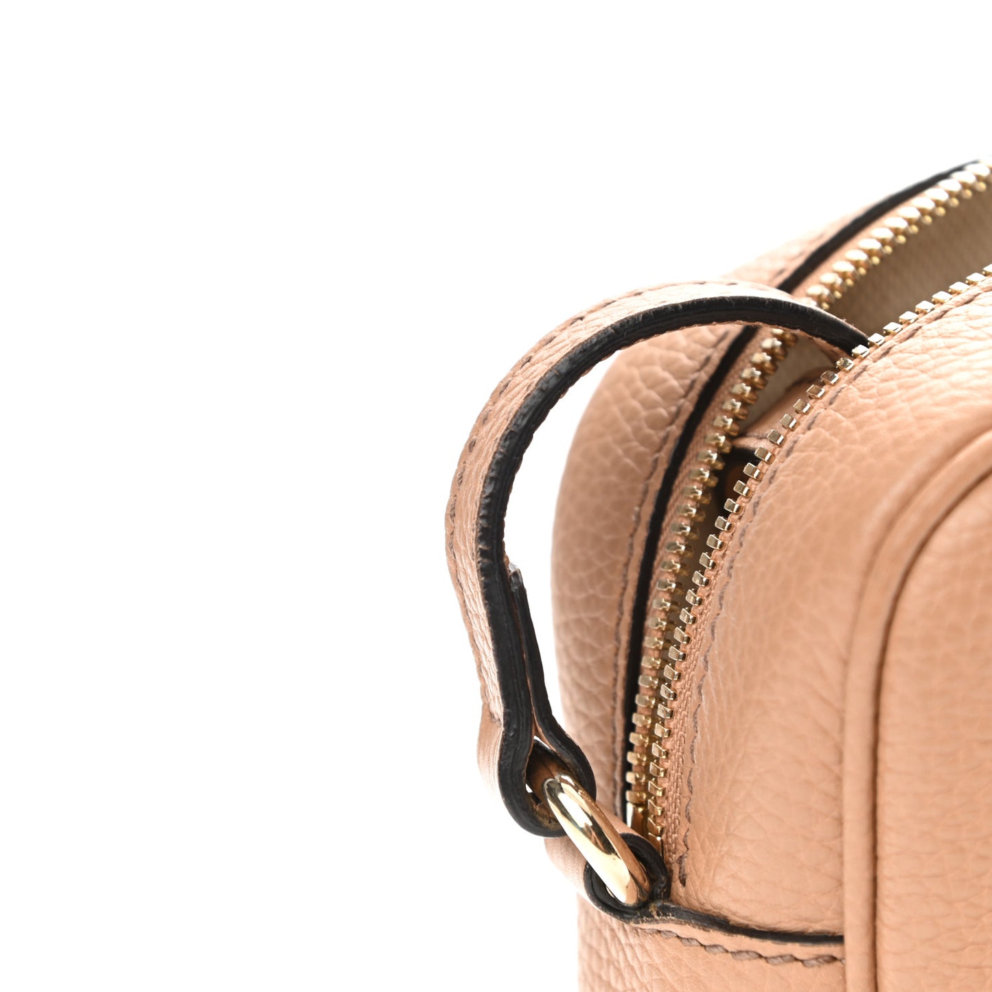 Pebbled Calfskin Small Soho Disco Bag Camelia