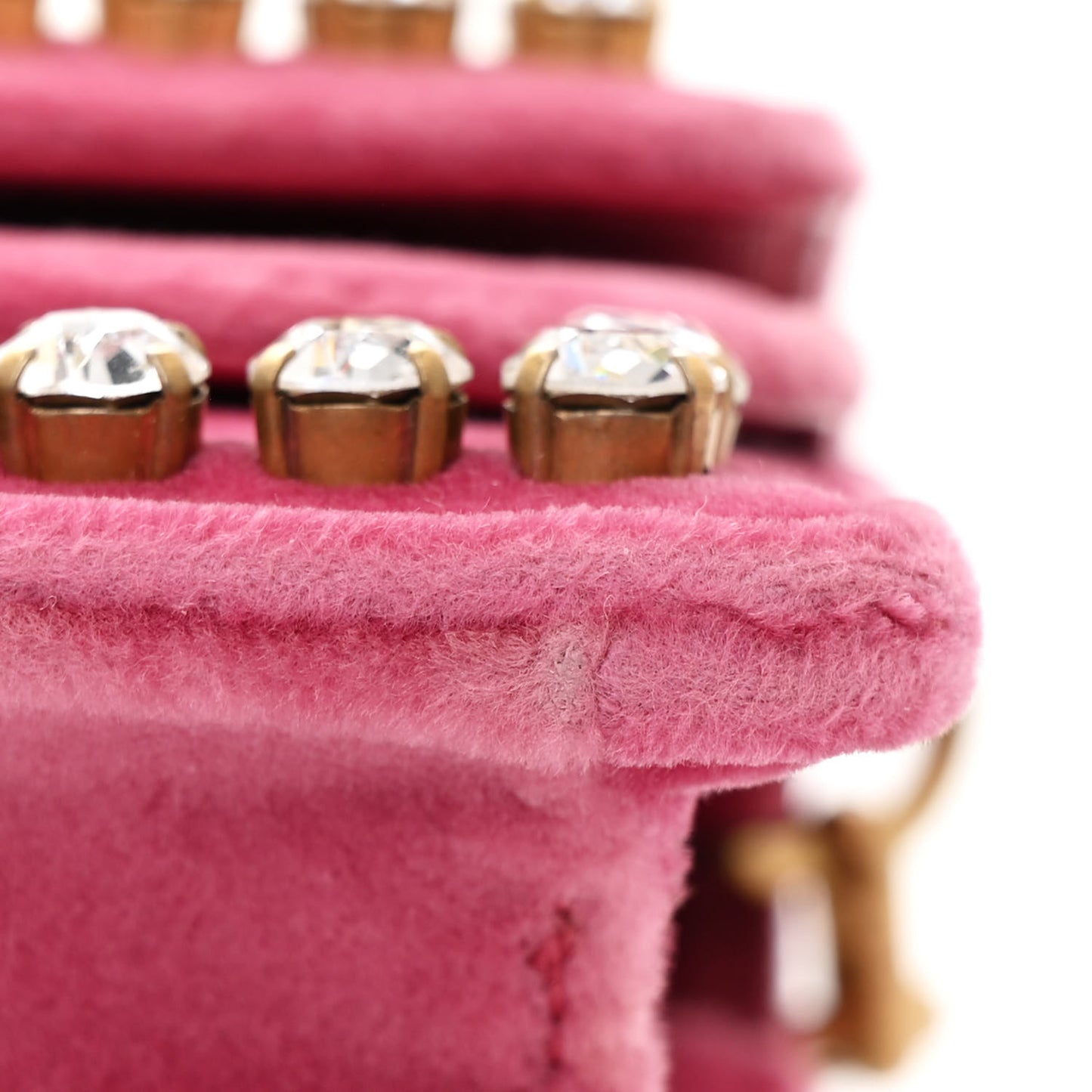 Velvet Crystal Mini Bee Broadway Shoulder Bag Light Raspberry Rose