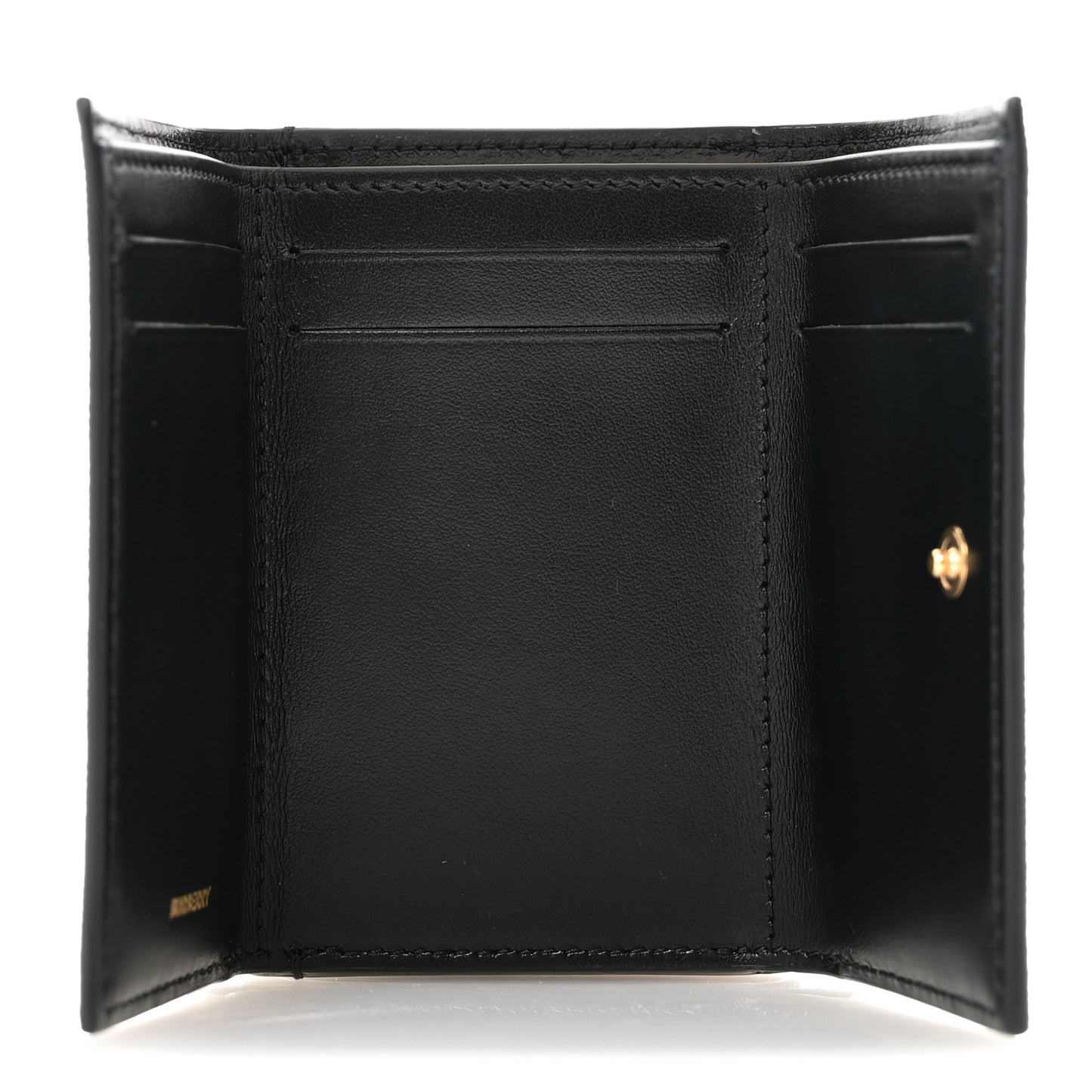 Grained Calfskin Double Flap Lark Wallet Black