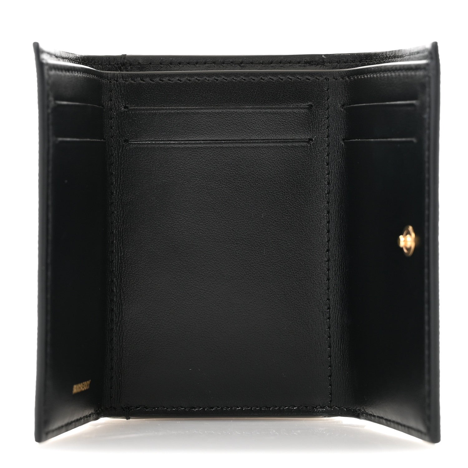 Burberry Grained Calfskin Double Flap Lark Wallet Black 5 of 8