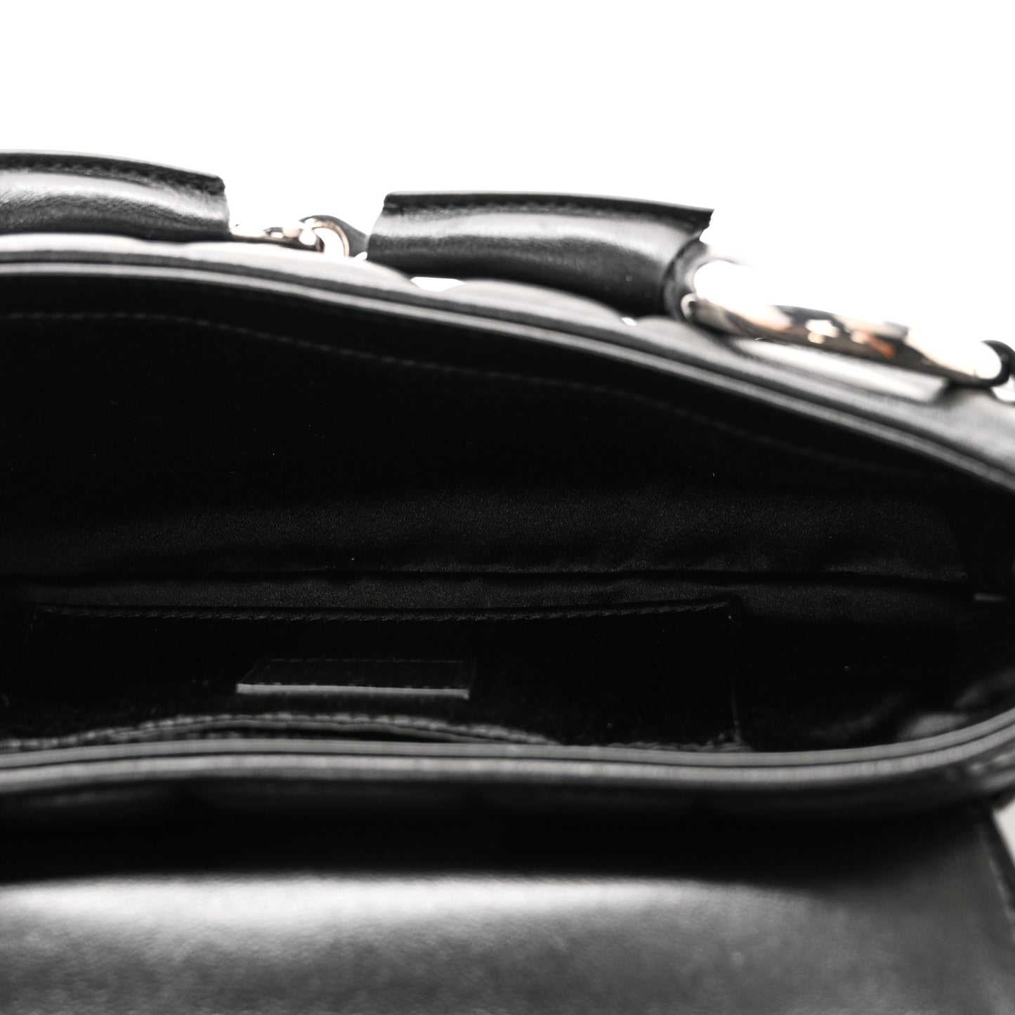 Nappa Vertical Matelasse Small Maxi Horsebit Chain Shoulder Bag Black