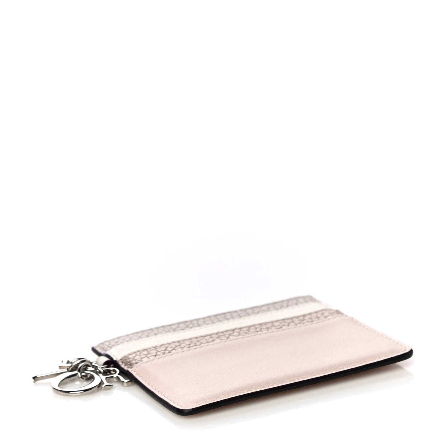 Grained Calfskin Card Holder Pink Multicolor