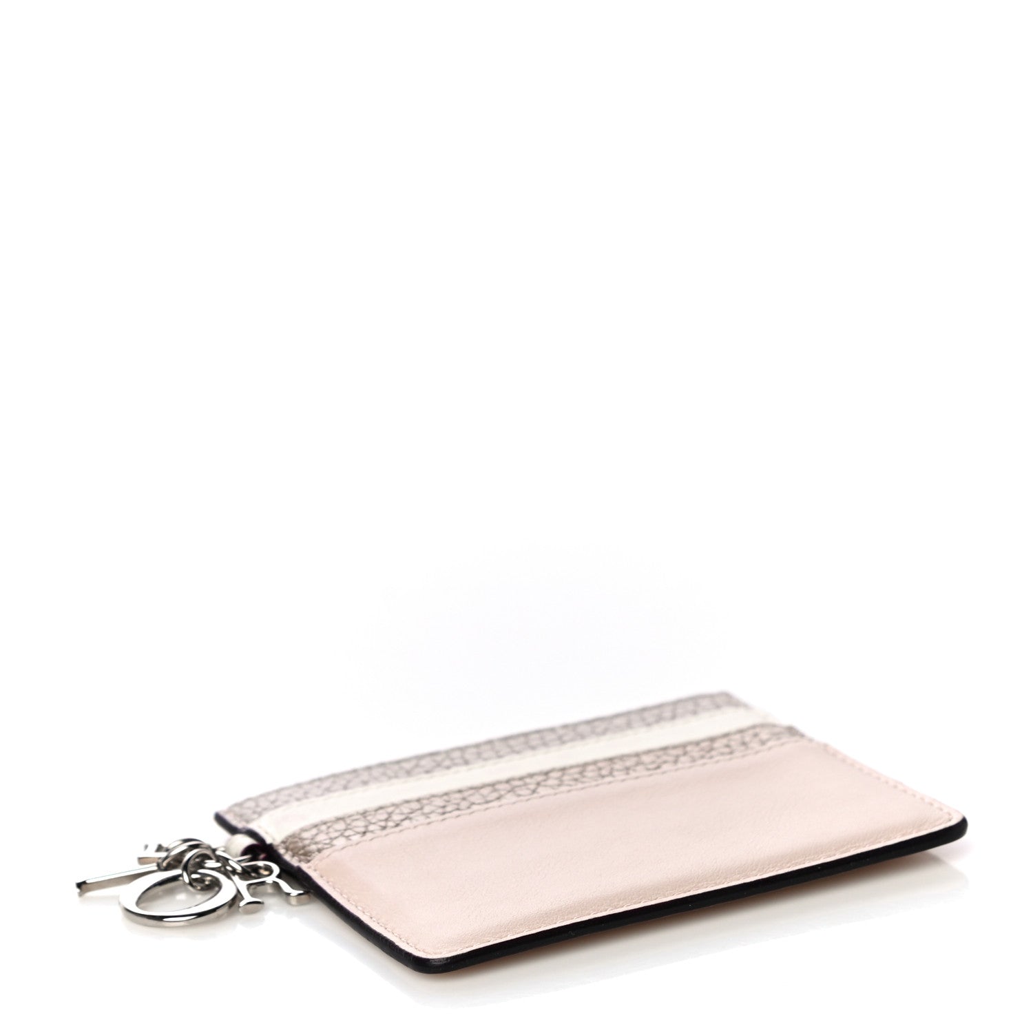 Christian Dior Grained Calfskin Card Holder Pink Multicolor 4 of 11