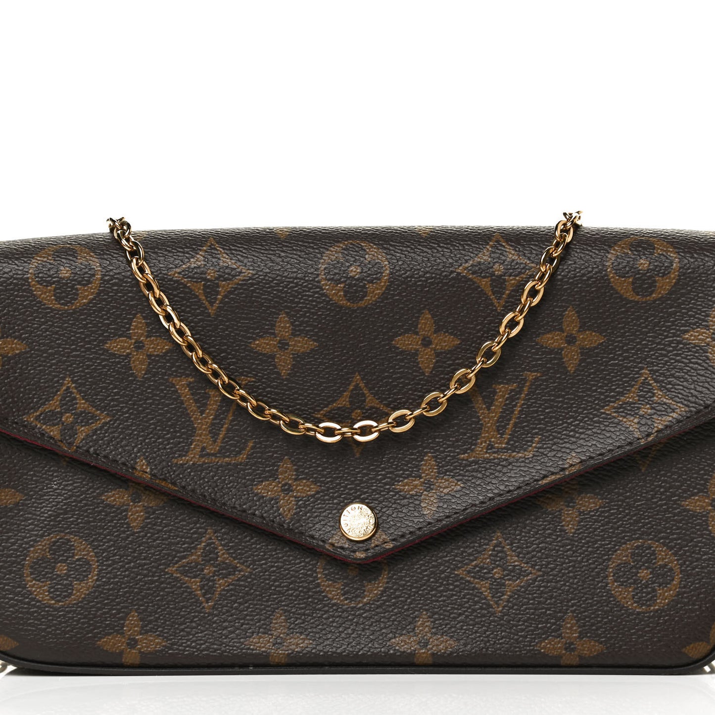 Monogram Pochette Felicie Chain Wallet Fuchsia
