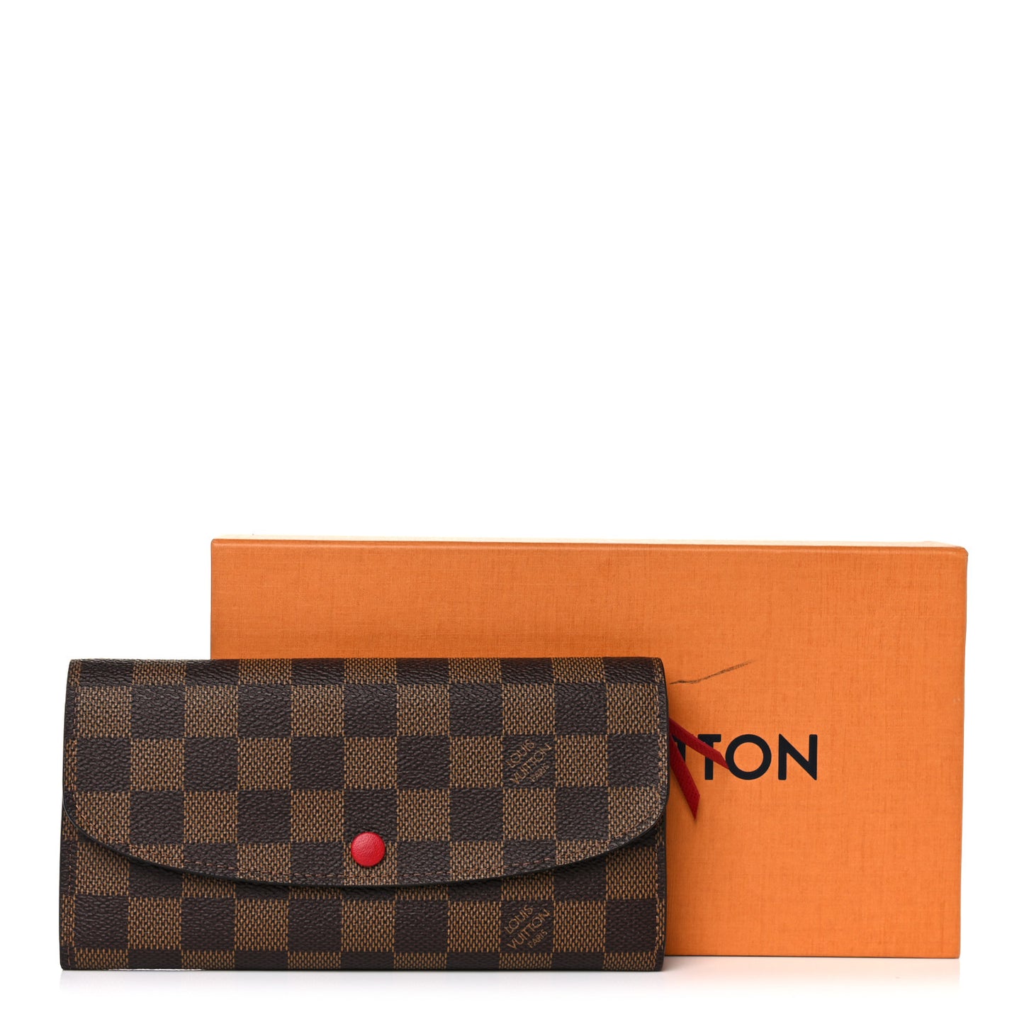 Damier Ebene Emilie Wallet Red