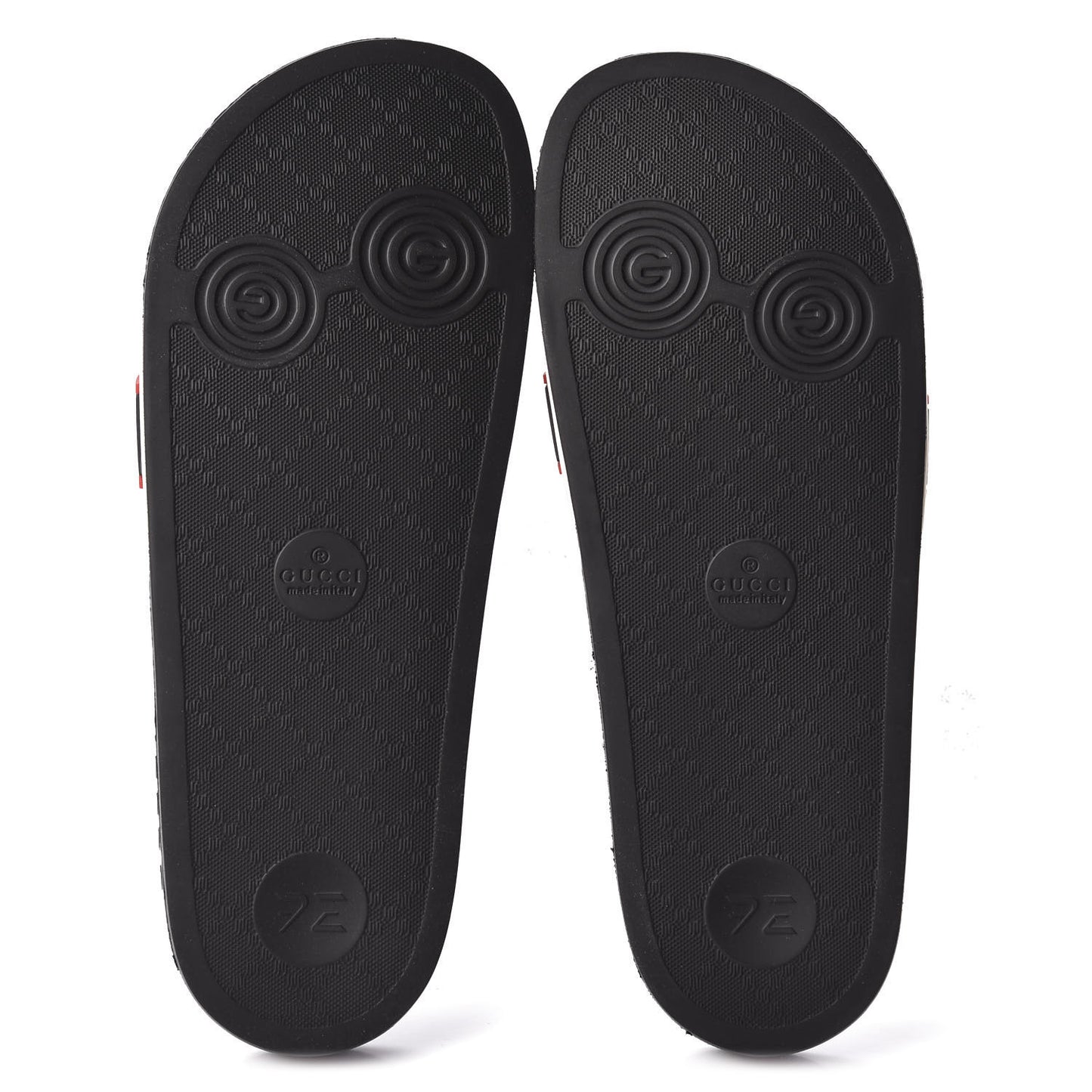 Rubber Stripe Mens Pool Slide Sandals 9 Ecru Poppy Black