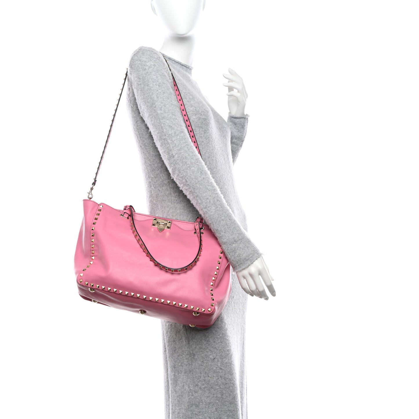 Vitello Medium Rockstud Tote Ninphea