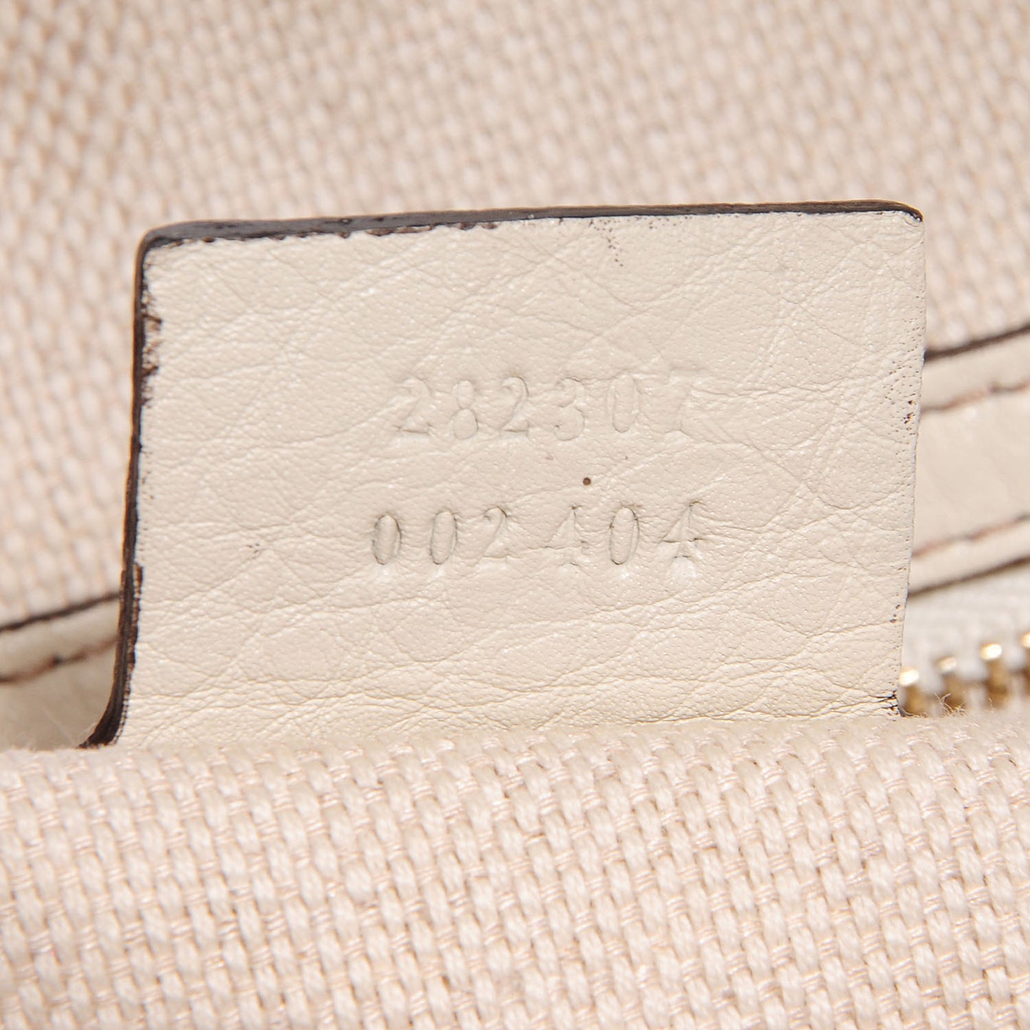 Pebbled Calfskin Small Soho Top Handle Bag Off White