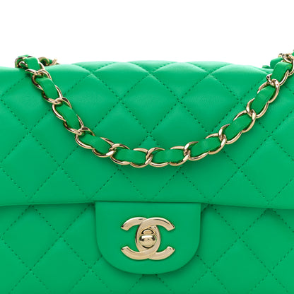 Chanel Lambskin Quilted Mini Rectangular Flap Green 7 of 10