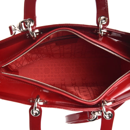 Christian Dior Patent Cannage Large Lady Dior Red 6 of 9