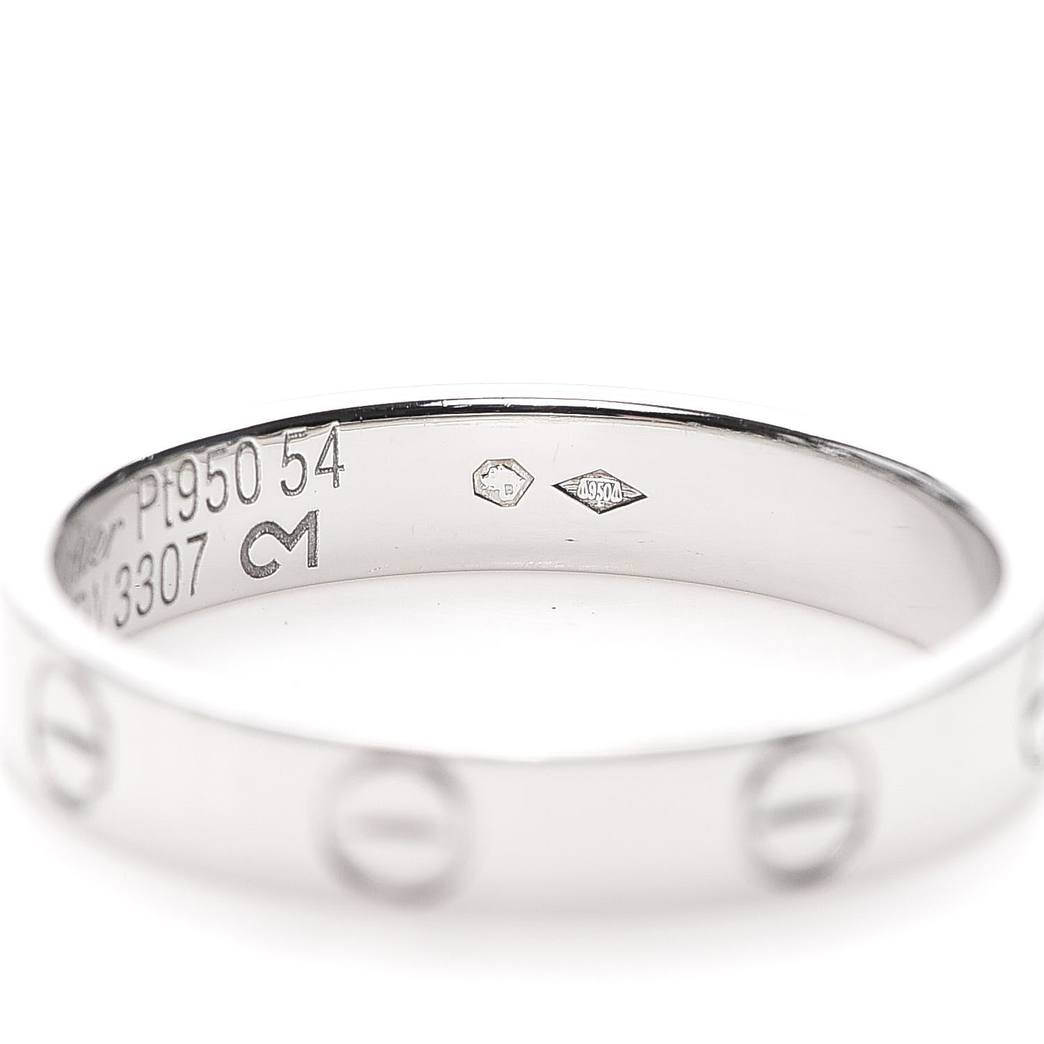 Cartier Platinum 3.5mm LOVE Wedding Band Ring 54 6.75 5 of 5
