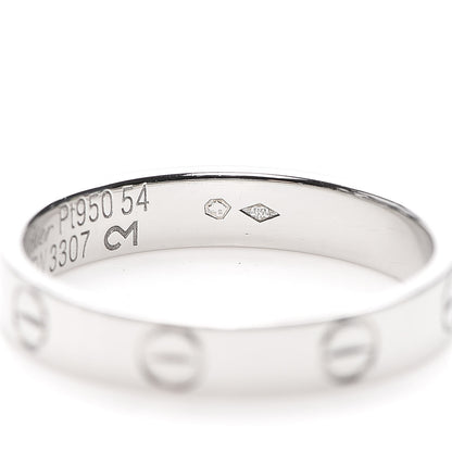Cartier Platinum 3.5mm LOVE Wedding Band Ring 54 6.75 5 of 5