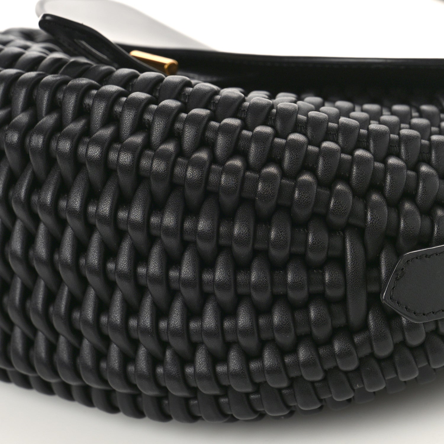 Tom Ford Calfskin Woven T-Twist Crossbody Black 7 of 10