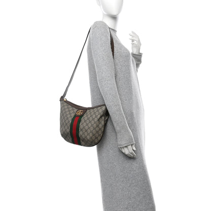 Gucci GG Supreme Monogram Web Small Ophidia Half Moon Hobo Brown 2 of 11