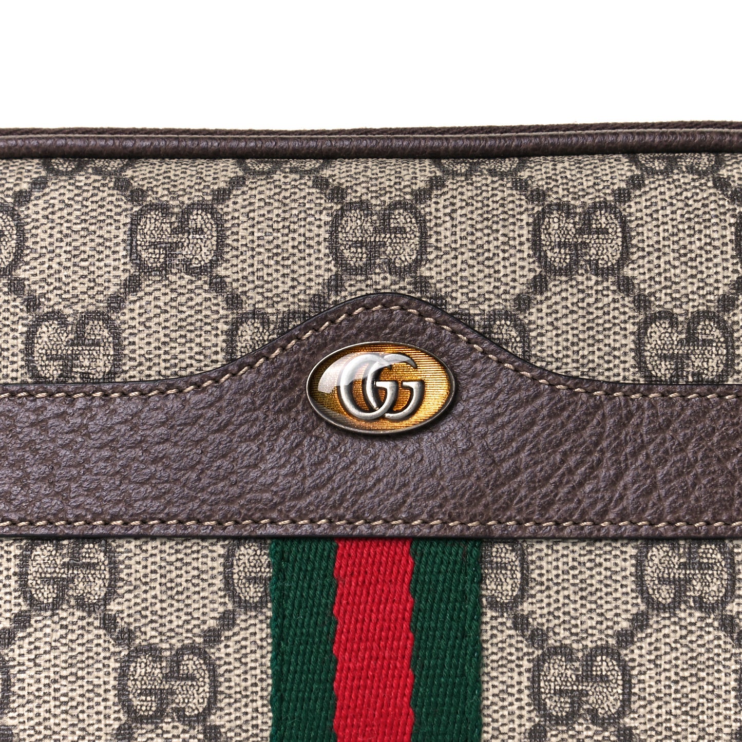 GG Supreme Monogram Ophidia Belted iPhone Case 85 34 Dark Brown